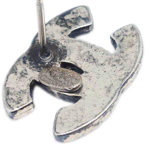 Chanel CC Piercing Earrings Silver 99A 165798 - Picture 8 of 8